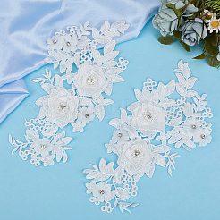 Flower Polyester Embroidery Sew on Ornament Accessories&nbsp;PATC-WH0006-55C