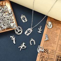 90Pcs 9 Style Tibetan Style Alloy Pendants&nbsp;TIBEP-SZ0001-13