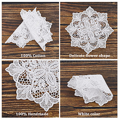 Flower Polyester Embroidery Lace Coasters&nbsp;AJEW-WH20010-93A