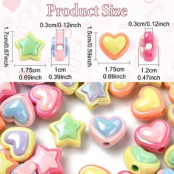 30Pcs 5 Colors Opaque Acrylic Beads&nbsp;SACR-YW0001-88A