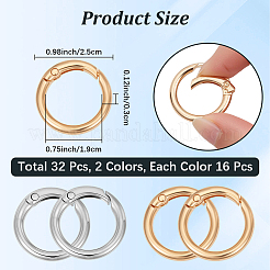 32Pcs 2 Colors Alloy Spring Gate Rings&nbsp;FIND-CN0002-52