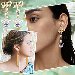 20Pcs Bowknot Brass Stud Earring Findings&nbsp;KK-UN0002-26