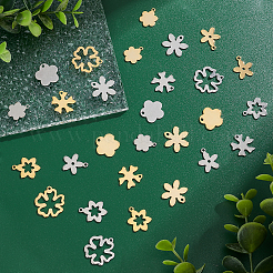84Pcs 14 Style 201 Stainless Steel Pendant&nbsp;STAS-PH0004-28