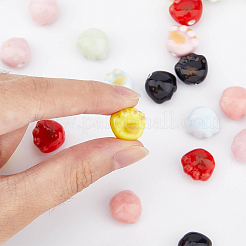 28Pcs 7 Colors Handmade Printed Porcelain Beads&nbsp;PORC-DC0001-03