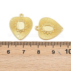 Heart Brass Pendant Cabochon Settings&nbsp;KK-H093-10G