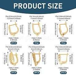 6 Styles Brass Micro Pave Clear Cubic Zirconia Hoop Earring Findings&nbsp;KK-TA0002-87