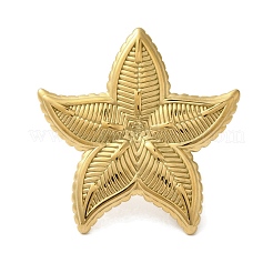 Ion Plating(IP) 304 Stainless Steel Starfish Open Cuff Rings for Women&nbsp;RJEW-Z053-10G