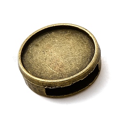 Tibetan Style Alloy Slide Charms Cabochon Settings&nbsp;X-PALLOY-Q341-04AB-FF
