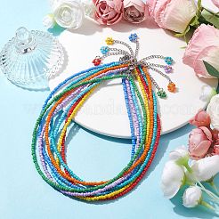 8Pcs 8 Color Glass Seed Beaded Necklaces Set&nbsp;NJEW-JN04636