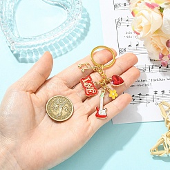Glass Rhinestone & Alloy Enamel Keychains&nbsp;KEYC-YW00293