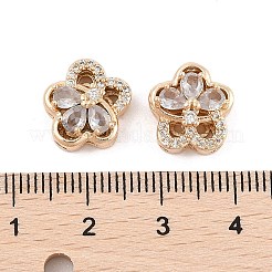 Rack Plating Brass Micro Pave Cubic Zirconia Beads&nbsp;KK-F879-12G