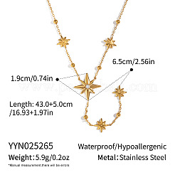 304 Stainless Steel Four-point Star Tassel Y Necklaces for Women&nbsp;PH6693-2