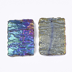 Electroplated Natural Dragon Blood Jasper Pendants&nbsp;G-S329-030