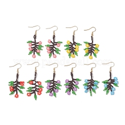 Glass Seed Beaded Dangle Earrings&nbsp;EJEW-MZ00704