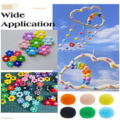60Pcs 6 Colors DIY Doll Craft Polyester High-elastic Pom Pom Ball&nbsp;DIY-LP0005-42
