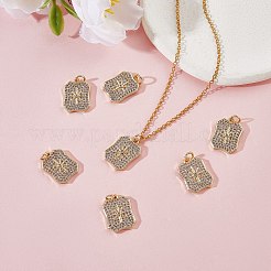 10Pcs Rack Plating Brass Micro Pave Clear Cubic Zirconia Pendants&nbsp;ZIRC-SZ0004-08