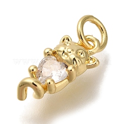 Rack Plating Brass Micro Pave Cubic Zirconia Charms&nbsp;KK-I720-31G