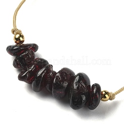 Natural Garnet Chips Braided Bead Bracelets&nbsp;BJEW-JB09851-01