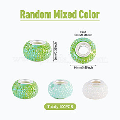 100Pcs Large Hole Resin European Beads&nbsp;OPDL-TA0001-06B