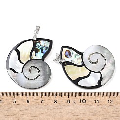Natural Paua Shell & Black Lip Shell & Yellow Shell Pendants&nbsp;KK-C135-08B