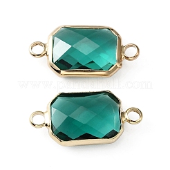 Glass Connector Charms&nbsp;GLAA-WH0036-16F