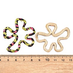Flower with Leopard Print Alloy Stud Earrings&nbsp;EJEW-Z112-04G