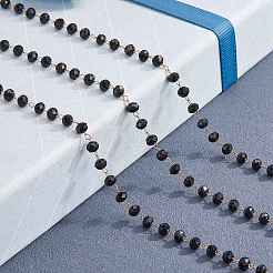 Glass Faceted Rondelle Beaded Chain&nbsp;JX304A