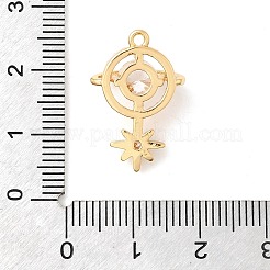 Brass Micro Pave Clear Cubic Zirconia Pendants&nbsp;KK-F916-20G