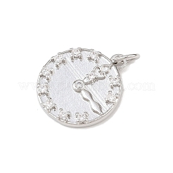 Brass Micro Pave Clear Cubic Zirconia Pendants&nbsp;KK-P339-20P