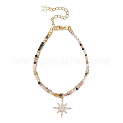 Brass Micro Pave Clear Cubic Zirconia Star Charm&nbsp;BJEW-JB12433