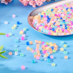1200Pcs 12 Colors 6/0 Luminous Glass Seed Beads&nbsp;SEED-TA0001-51