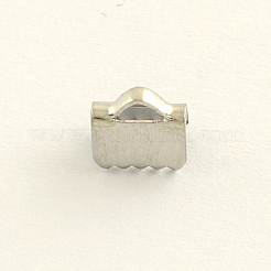 Tarnish Resistant Stainless Steel Ribbon Crimp Ends&nbsp;LS-STAS-Q187-03