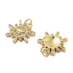 Rack Plating Brass Micro Pave Cubic Zirconia Pendants&nbsp;KK-Z071-56G