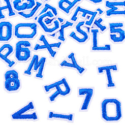 36Pcs 2 Sets 2 Styles Letter A~Z & Number 0~9 Polyester Embroidery Sew On Patches Sets&nbsp;PATC-TA0001-55E