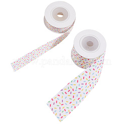 4Rolls 2 Styles Printed Polyester Grosgrain Ribbons&nbsp;OCOR-GF0004-70