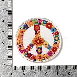 Flower with Peace Acrylic pendants&nbsp;OACR-B018-03
