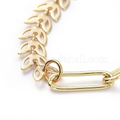 Brass Paperclip Chain/Cobs Chain Necklaces&nbsp;NJEW-JN02781-02