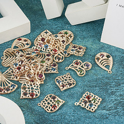 24Pcs 6 Style Iron with Glass Pendants&nbsp;IFIN-TA0001-61