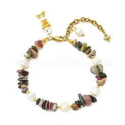 Brass Enamel Fish Charm Bracelets&nbsp;BJEW-JB14062-03
