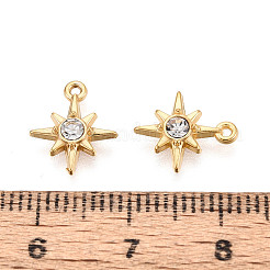 304 Stainless Steel Rhinestone Charms&nbsp;STAS-N110-42G