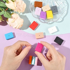15Pcs 15 Colors Book Shape Silicone Beads&nbsp;SIL-YW0001-83