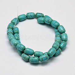 Dyed Barrel Synthetic Turquoise Beads Strands&nbsp;G-M142-05