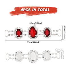 4Pcs Silver Plated Brass Rhinestone Connector Charms&nbsp;RB-CA0001-05A
