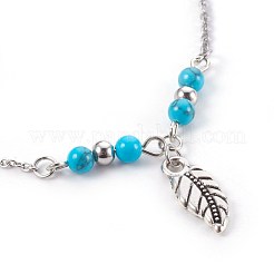Synthetic Turquoise Charms Anklets&nbsp;AJEW-AN00234