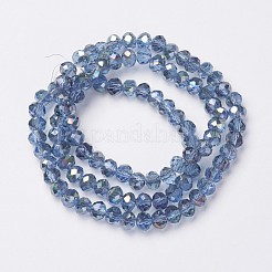 Electroplate Transparent Glass Beads Strands&nbsp;X-EGLA-A034-T8mm-S09
