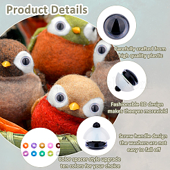 40 Sets 10 Colors Plastic Doll Craft Eyes&nbsp;KY-FH0001-42B