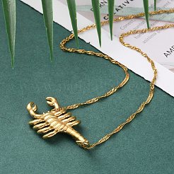 304 Stainless Steel Scorpion Pendant Necklaces for Men&nbsp;NJEW-Z054-01G