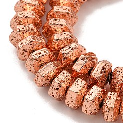 Electroplated Natural Lava Rock Beads Strands&nbsp;G-I360-G01-03
