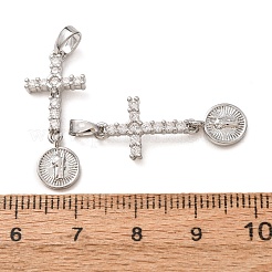 Religion Brass Pave Clear Cubic Zirconia Pendants&nbsp;CU-CBA40F6-01P