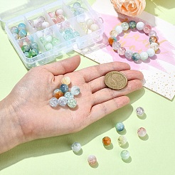 80Pcs 8 Colors Transparent Crackle Glass Beads&nbsp;GLAA-YW0003-50